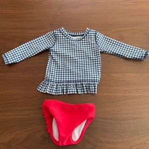 Girls ruffle butts rash guard and bottoms